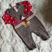 Disney Matching Sets | Disney Baby Mickey Mouse Overall And Long Sleeve Tee Set | Color: Gray/Red | Size: 18mb