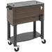 SYTHERS 60 Quart Rolling Quart Cooler Cart with Wheels & Bottle Opener & Drainage for Patio Pool Deck Party BBQ Cooking Hold Up to 132lbs