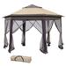 Historyli Go5H 13 x 13 Outdoor GazeboCanopy Tent Pop Up Gazebo With 6 Zippered Mesh For Patio Group Gatherings Camping Shelter
