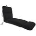 Jordan Manufacturing Sunbrella 74 x 22 Canvas Black Solid Rectangular Outdoor Chaise Lounge Cushion with Ties and Hanger Loop