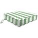 Jordan Manufacturing 22.5 x 22.5 Awning Cucumber Green Stripe Square Outdoor Deep Seat Cushion with Ties and Welt