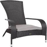 62430 Coconino Wicker Chair All Weather Lightweight Durable Adirondack Chair Grey Outdoor Cushion Included - Black