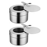 2 Pcs Food Tray Gas Burner for Cartoubags Chafer Wick Fuel Holder Round