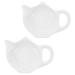 2 Pcs Ceramic Tea Bag Saucer Tea Bags Tea Holder Tea Bag Organizer Box Ketchup Dipping Bowl Teaspoon Rest