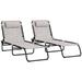 Outsunny 2 Chaise Lounge Pool Chairs Folding Reclining Dark Blue