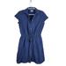 J. Crew Dresses | J.Crew Mercantile Dress Womens S Blue Eyelet Collared Tie Front Short Sleeve | Color: Blue | Size: S