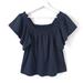 J. Crew Tops | J Crew Smocked Square-Neck Black Top | Color: Black | Size: S