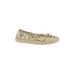 BC Footwear Flats: Gold Snake Print Shoes - Women's Size 9 - Round Toe