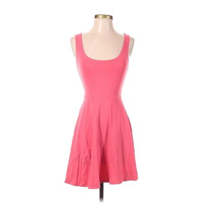 rue21 Casual Dress - Mini Scoop Neck Sleeveless: Pink Print Dresses - Women's Size Small