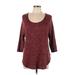 Sparkle & Fade Sweatshirt: Burgundy Marled Tops - Women's Size Large