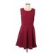 Everly Casual Dress - A-Line: Burgundy Solid Dresses - Women's Size Medium