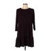 Ann Taylor LOFT Casual Dress - DropWaist: Burgundy Marled Dresses - Women's Size Large Petite