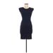 French Connection Cocktail Dress - Bodycon Crew Neck Sleeveless: Blue Print Dresses - Women's Size 8