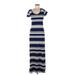 Derek Heart Casual Dress - Maxi: Blue Stripes Dresses - Women's Size Medium