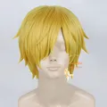 Perruques Cosplay Anime Sanji pour hommes perruques courtes droites perruque de jeu de plis de