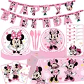 Fournitures de ixDisney Minnie Mouse Bannière Ballon Tasse Assiettes Nappe pour Enfants