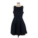 Banana Republic Factory Store Casual Dress - A-Line Scoop Neck Sleeveless: Blue Print Dresses - Women's Size 4