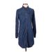 Banana Republic Casual Dress - Shirtdress: Blue Dresses - Women's Size 0