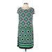 Jessica Howard Casual Dress - Shift: Green Print Dresses - Women's Size Large