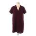 Lush Casual Dress - Shift: Burgundy Solid Dresses - Women's Size Medium