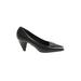 Jil Sander Heels: Slip-on Chunky Heel Work Black Solid Shoes - Women's Size 38 - Pointed Toe