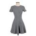 Theory Casual Dress - A-Line High Neck Short sleeves: Gray Dresses - Women's Size 4