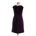Emma & Michele Casual Dress - Sheath Crew Neck Sleeveless: Purple Solid Dresses - Women's Size 10