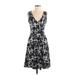 Guberry Casual Dress - A-Line V Neck Sleeveless: Black Dresses - Women's Size Small