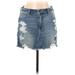 Hollister Denim Mini Skirt Mini: Blue Print Bottoms - Women's Size 11