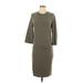 James Perse Casual Dress - Shift: Gray Solid Dresses - Women's Size Small