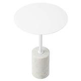 Modway Lyric Iron Pedestal End Table in White | 20 H x 14 W x 14 D in | Wayfair EEI-6605-WHI-WHI