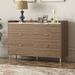 Mercer41 Leeani 6 - Drawer Dresser Wood in Brown | 37.4 H x 55.1 W x 15.8 D in | Wayfair BFA31185645947A0B4E8E5F2A1C6042F