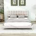 Latitude Run® Platform Bed w/ Soft Headboard Wood & /Upholstered/Velvet in White | 36 H x 68 W x 85 D in | Wayfair DAAD1918110F46F189008AAD240904AC