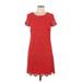 Laundry by Shelli Segal Casual Dress - Shift Scoop Neck Short sleeves: Red Print Dresses - Women's Size 8