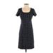 Ann Taylor Casual Dress - Sheath: Black Grid Dresses - Women's Size 0 Petite