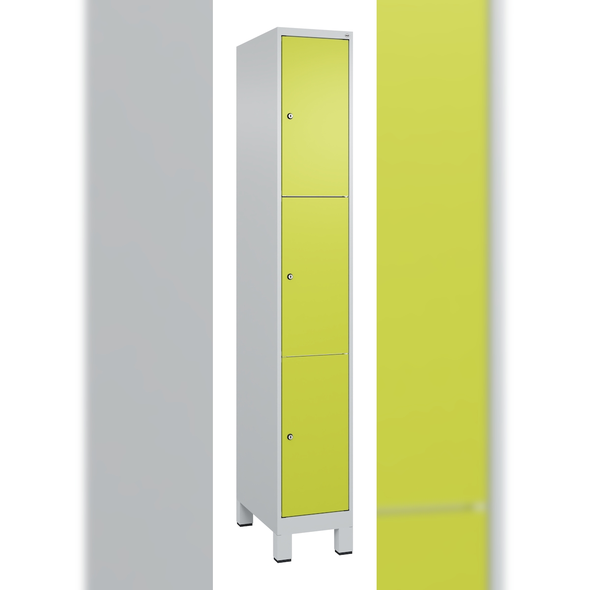 C+P Schließfachschrank Classic PLUS, Füße, 1 Abteil, 1950x300x500mm, 7035/0024 Image