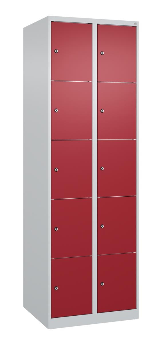 C+P Schließfachschrank Classic PLUS, 2 Abteile, 1850x600x500mm, 7035/3003 Image