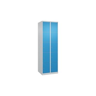 C+P Schließfachschrank Classic PLUS, 2 Abteile, 1850x600x500mm, 7035/5012 Image