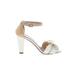 Marc by Marc Jacobs Heels: Ivory Print Shoes - Women's Size 39 - Open Toe