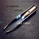 Portable Stainless Steel Smart Design Eyebrow Hair Remove Tweezer with LED Light Makeup Tool with Battery