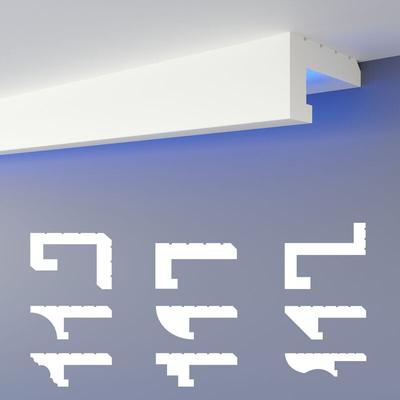 Led Schattenfugen Profil Stuckleisten, indirekte Beleuchtung xps Styropor Trockenbau Decke: HLED-11