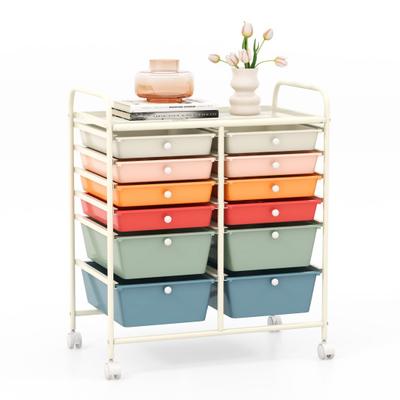 Costway 12 Drawers Rolling Cart Storage Scrapbook ...