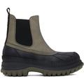 Khaki & Black Outdoor Chelsea Boots