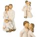 Valentines Gifts!Sculpture Art Statues For Indoor Kissing Couples Statues Sculpture Handmade Carving Figurine for Home Office Decor