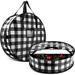 2 Pieces Wreath Storage Bag 24 Inch Garland Holiday Container with Buffalo Plaid Christmas Wreath Storage Box with Heavy Duty Handle and Clear Window for Xmas (Black and White