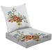 2-Piece Deep Seating Cushion Set A beautiful Flowers Motif watercolor Manual composition for cover Outdoor Chair Solid Rectangle Patio Cushion Set