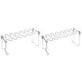 2Pcs Chicken Leg Rack for Grill 14 Slots Stainless Steel Chicken Wing Rack for Smoker Silver