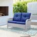 PARKWELL Patio Rattan Seat Sofa Cushioned Loveseat Outdoor Wicker Furniture Blue