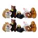 10 Pcs Animal Doll Mini Rabbit Figurines Landscape Ornament Home Accents Decor Forniture Models Tiny Toy Squirrel