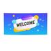 ZICANCN Banner Yard Signs Welcome Bubbles Blue Background Party Wall Decor for Indoor Outdoor Room Medium